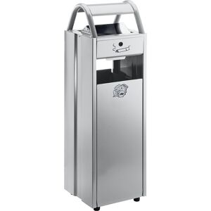 Abfallsammler mit Ascher und Regenschutzdach, Volumen 35 l, BxHxT 300 x 960 x 250 mm, silber VAR Abfallsammler mit Ascher und Regenschutzdach, Volumen 35 l, BxHxT 300 x 960 x 250 mm, silber VAR