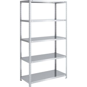 Schraubregal, Bauart leicht, doppelseitig, HxBxT 2000 x 1000 x 600 mm, verzinkt, Grundregal eurokraft pro Schraubregal, Bauart leicht, doppelseitig, HxBxT 2000 x 1000 x 600 mm, verzinkt, Grundregal eurokraft pro