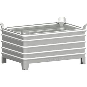 Schwerlast-Stapelbehälter, BxL 800 x 1200 mm, mit Ecktaschen, feuerverzinkt, ab 10 Stk Heson Schwerlast-Stapelbehälter, BxL 800 x 1200 mm, mit Ecktaschen, feuerverzinkt, ab 10 Stk Heson