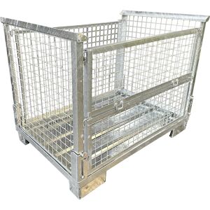 Euro-Stapelbox, faltbar, LxB 1240 x 835 mm, Traglast 1000 kg, verzinkt Heson Euro-Stapelbox, faltbar, LxB 1240 x 835 mm, Traglast 1000 kg, verzinkt Heson