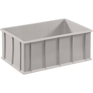 Stapelkasten aus Polyethylen, mit Verstärkungsrippen außen, Volumen 42 l, grau, ab 10 Stück mauser Stapelkasten aus Polyethylen, mit Verstärkungsrippen außen, Volumen 42 l, grau, ab 10 Stück mauser