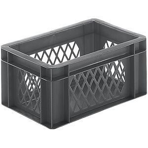 kaiserkraft Euro-Format-Stapelbehälter, Wände durchbrochen, Boden geschlossen, LxBxH 300 x 200 x 145 mm, grau, VE 5 Stk kaiserkraft Euro-Format-Stapelbehälter, Wände durchbrochen, Boden geschlossen, LxBxH 300 x 200 x 145 mm, grau, VE 5 Stk