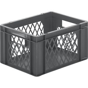 kaiserkraft Euro-Format-Stapelbehälter, Wände durchbrochen, Boden geschlossen, LxBxH 400 x 300 x 210 mm, grau, VE 5 Stk kaiserkraft Euro-Format-Stapelbehälter, Wände durchbrochen, Boden geschlossen, LxBxH 400 x 300 x 210 mm, grau, VE 5 Stk