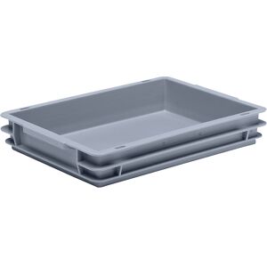 kaiserkraft Euro-Stapelbehälter aus Polypropylen (PP), Traglast 20 kg, silbergrau, Volumen 6 l, Außenhöhe 65 mm, VE 10 Stk kaiserkraft Euro-Stapelbehälter aus Polypropylen (PP), Traglast 20 kg, silbergrau, Volumen 6 l, Außenhöhe 65 mm, VE 10 Stk