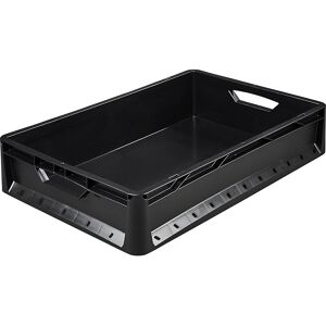 kaiserkraft Euronormbehälter, Seiten und Boden geschlossen, Außen-LxB 600 x 400 mm, Volumen 24 l, schwarz kaiserkraft Euronormbehälter, Seiten und Boden geschlossen, Außen-LxB 600 x 400 mm, Volumen 24 l, schwarz