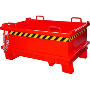 Klappbodenbehälter SB, Volumen 0,5 m³, Traglast 1000 kg, feuerrot eurokraft pro Klappbodenbehälter SB, Volumen 0,5 m³, Traglast 1000 kg, feuerrot eurokraft pro