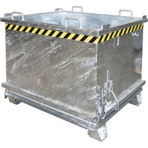 Klappbodenbehälter SB, Volumen 1 m³, Traglast 2000 kg, feuerverzinkt eurokraft pro Klappbodenbehälter SB, Volumen 1 m³, Traglast 2000 kg, feuerverzinkt eurokraft pro