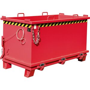 Klappbodenbehälter SB, Volumen 1,5 m³, Traglast 2000 kg, feuerrot eurokraft pro Klappbodenbehälter SB, Volumen 1,5 m³, Traglast 2000 kg, feuerrot eurokraft pro
