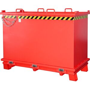 Klappbodenbehälter SB, Volumen 2 m³, Traglast 2000 kg, feuerrot eurokraft pro Klappbodenbehälter SB, Volumen 2 m³, Traglast 2000 kg, feuerrot eurokraft pro