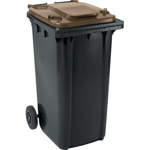 kaiserkraft Mülltonne aus Kunststoff DIN EN 840, Volumen 240 l, BxHxT 580 x 1074 x 729 mm, anthrazit/braun kaiserkraft Mülltonne aus Kunststoff DIN EN 840, Volumen 240 l, BxHxT 580 x 1074 x 729 mm, anthrazit/braun