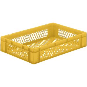 kaiserkraft Euro-Format-Stapelbehälter, Wände und Boden durchbrochen, LxBxH 600 x 400 x 120 mm, gelb, VE 5 Stk kaiserkraft Euro-Format-Stapelbehälter, Wände und Boden durchbrochen, LxBxH 600 x 400 x 120 mm, gelb, VE 5 Stk