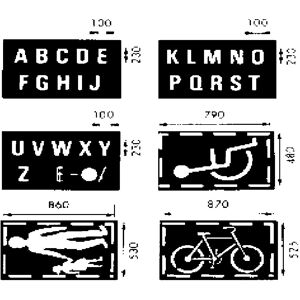 kaiserkraft Schablonenset, Set 3, bestehend aus 6 Einzelschablonen kaiserkraft Schablonenset, Set 3, bestehend aus 6 Einzelschablonen