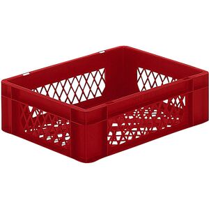 kaiserkraft Euro-Format-Stapelbehälter, Wände und Boden durchbrochen, LxBxH 400 x 300 x 120 mm, rot, VE 5 Stk kaiserkraft Euro-Format-Stapelbehälter, Wände und Boden durchbrochen, LxBxH 400 x 300 x 120 mm, rot, VE 5 Stk