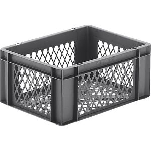 kaiserkraft Euro-Format-Stapelbehälter, Wände und Boden durchbrochen, LxBxH 400 x 300 x 175 mm, grau, VE 5 Stk kaiserkraft Euro-Format-Stapelbehälter, Wände und Boden durchbrochen, LxBxH 400 x 300 x 175 mm, grau, VE 5 Stk