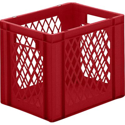 kaiserkraft Euro-Format-Stapelbehälter, Wände durchbrochen, Boden geschlossen, LxBxH 400 x 300 x 320 mm, rot, VE 5 Stk kaiserkraft Euro-Format-Stapelbehälter, Wände durchbrochen, Boden geschlossen, LxBxH 400 x 300 x 320 mm, rot, VE 5 Stk