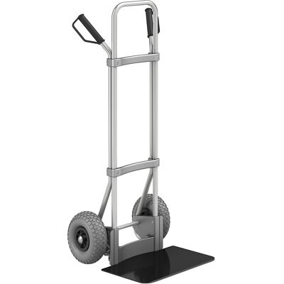 Aluminium-Sackkarre, Schaufel-BxT 450 x 350 mm, schwarz, PU-Bereifung, ab 5 Stk eurokraft pro Aluminium-Sackkarre, Schaufel-BxT 450 x 350 mm, schwarz, PU-Bereifung, ab 5 Stk eurokraft pro
