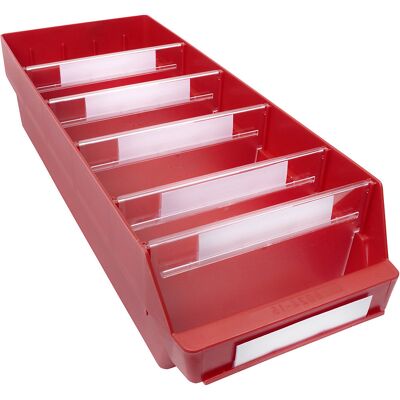 Regalkasten aus hochschlagfestem Polypropylen, rot, LxBxH 600 x 240 x 150 mm, VE 10 Stk STEMO Regalkasten aus hochschlagfestem Polypropylen, rot, LxBxH 600 x 240 x 150 mm, VE 10 Stk STEMO