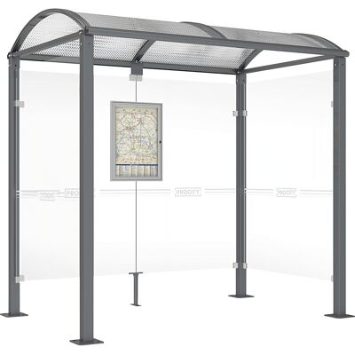 Wartehalle, mit 2 Seitenverkleidungen, Breite 2520 mm, anthrazitgrau PROCITY Wartehalle, mit 2 Seitenverkleidungen, Breite 2520 mm, anthrazitgrau PROCITY
