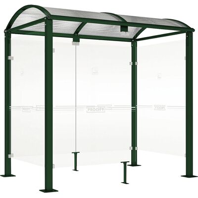 Raucherunterstand KLASSIK, mit Verkleidung, Breite 2520 mm, moosgrün PROCITY Raucherunterstand KLASSIK, mit Verkleidung, Breite 2520 mm, moosgrün PROCITY