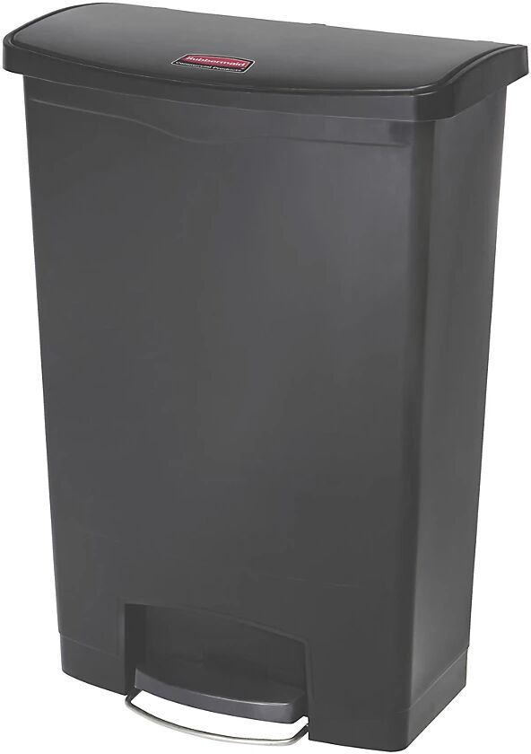 Rubbermaid Tretabfallsammler SLIM JIM® Volumen 90 l, BxHxT 353 x 826 x 570 mm, fahrbar schwarz