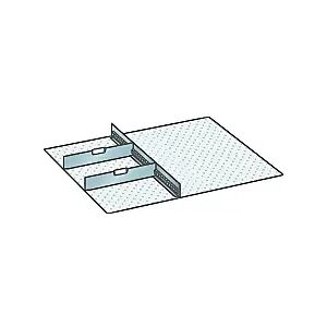 LISTA Einteilungs-Set für Schubladenmaße 612 x 612 mm, Aluminium, 1 Schlitzwand, 2 Trennbleche, Fronthöhe 250 mm