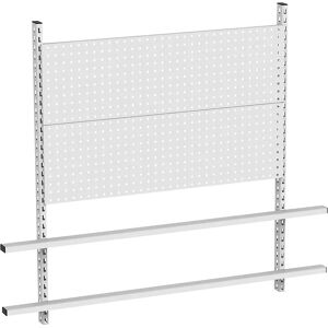 kaiserkraft Tischaufbau mit Lochwänden, mit 2 Stützen und 2 Lochrückwänden, Breite 1685 mm
