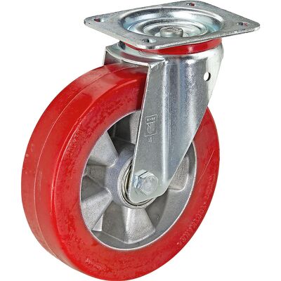 Polyurethan-Reifen auf Alu-Felge, Rad-Ø x Breite 125 x 40 mm, Lenkrolle, Tragfähigkeit 280 kg Wicke Polyurethan-Reifen auf Alu-Felge, Rad-Ø x Breite 125 x 40 mm, Lenkrolle, Tragfähigkeit 280 kg Wicke