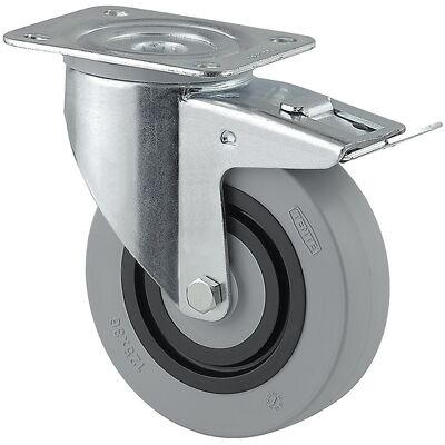 Polyamid-Rad, grau, Rad-Ø x Breite 100 x 36 mm, Lenkrolle mit Doppelstopp TENTE Polyamid-Rad, grau, Rad-Ø x Breite 100 x 36 mm, Lenkrolle mit Doppelstopp TENTE