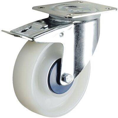 Polyamid-Rad, weiß, Rad-Ø x Breite 125 x 40 mm, Lenkrolle mit Doppelstopp TENTE Polyamid-Rad, weiß, Rad-Ø x Breite 125 x 40 mm, Lenkrolle mit Doppelstopp TENTE