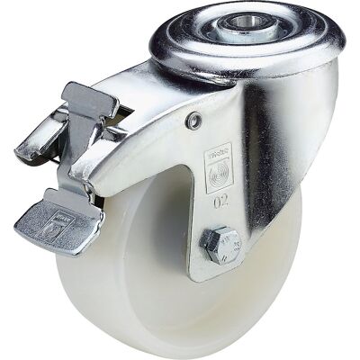 Polyamid-Rad mit Rückenloch, Rad-Ø x Breite 80 x 35 mm, Lenkrolle mit Doppelstopp Wicke Polyamid-Rad mit Rückenloch, Rad-Ø x Breite 80 x 35 mm, Lenkrolle mit Doppelstopp Wicke