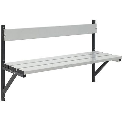 Wandbank, Aluminiumleisten / Edelstahlgestell, Länge 1015 mm, anthrazitgrau Sypro Wandbank, Aluminiumleisten / Edelstahlgestell, Länge 1015 mm, anthrazitgrau Sypro