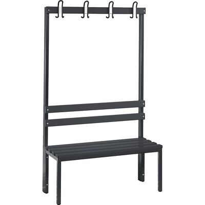 Umkleidebank BASIC, einseitig, Kunststoffleisten, Länge 1000 mm, schwarzgrau C+P Umkleidebank BASIC, einseitig, Kunststoffleisten, Länge 1000 mm, schwarzgrau C+P