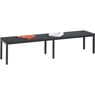 Umkleidebank BASIC, Kunststoffleisten, Länge 1960 mm, schwarzgrau C+P Umkleidebank BASIC, Kunststoffleisten, Länge 1960 mm, schwarzgrau C+P