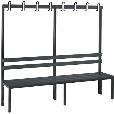 Umkleidebank BASIC, einseitig, Kunststoffleisten, Länge 1960 mm, schwarzgrau C+P Umkleidebank BASIC, einseitig, Kunststoffleisten, Länge 1960 mm, schwarzgrau C+P
