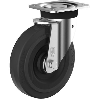 Elastik-Vollgummi-Rad auf Stahlfelge, Rad-Ø x Breite 160 x 50 mm, Lenkrolle Wicke Elastik-Vollgummi-Rad auf Stahlfelge, Rad-Ø x Breite 160 x 50 mm, Lenkrolle Wicke