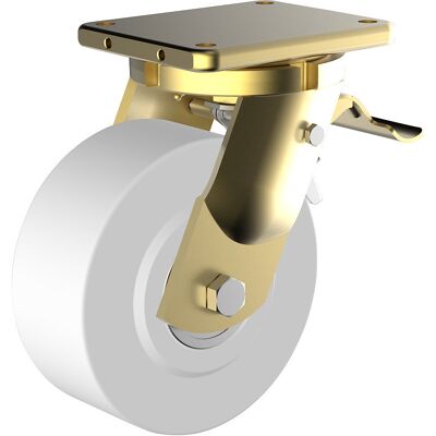 Polyamid-Rad, Gehäuse Stahl, geschweißt, Rad-Ø x Breite 100 x 55 mm, Lenkrolle mit Doppelstopp Wicke Polyamid-Rad, Gehäuse Stahl, geschweißt, Rad-Ø x Breite 100 x 55 mm, Lenkrolle mit Doppelstopp Wicke