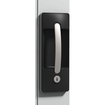 Schrankschloss Ergo-Lock 4.0, Zylinderschloss, schwarz / silber C+P Schrankschloss Ergo-Lock 4.0, Zylinderschloss, schwarz / silber C+P