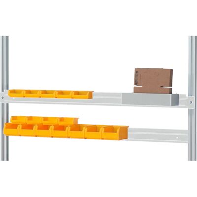 Halteschiene für Sichtlagerkästen, grau, Breite 1250 mm RAU Halteschiene für Sichtlagerkästen, grau, Breite 1250 mm RAU