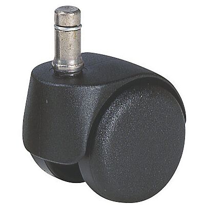Stuhlrolle, Rad-Ø 50 mm, VE 5 Stk, mit Steckbolzen mit Klemmring, schwarz, 11 x 22 mm, hart, für weiche Böden Proroll Stuhlrolle, Rad-Ø 50 mm, VE 5 Stk, mit Steckbolzen mit Klemmring, schwarz, 11 x 22 mm, hart, für weiche Böden Proroll