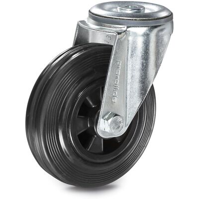 Vollgummi-Reifen, Kunststoff-Felge, Rad-Ø x Breite 80 x 25 mm, Lenkrolle Proroll Vollgummi-Reifen, Kunststoff-Felge, Rad-Ø x Breite 80 x 25 mm, Lenkrolle Proroll