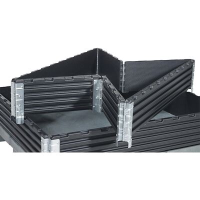 Aufsatzrahmen aus Kunststoff, mit 6 Scharnieren, für Paletten 1200 x 1000 mm, VE 2 Stk, ab 10 VE ratioform Aufsatzrahmen aus Kunststoff, mit 6 Scharnieren, für Paletten 1200 x 1000 mm, VE 2 Stk, ab 10 VE ratioform