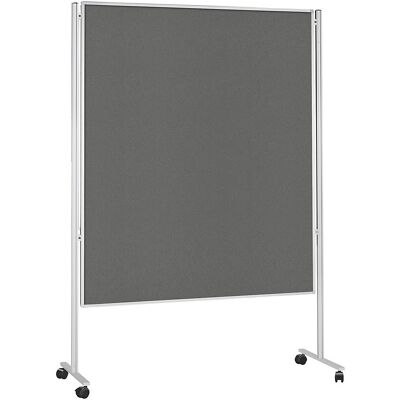 Kommunikationswand, mobil, doppelseitig, Filz grau magnetoplan Kommunikationswand, mobil, doppelseitig, Filz grau magnetoplan