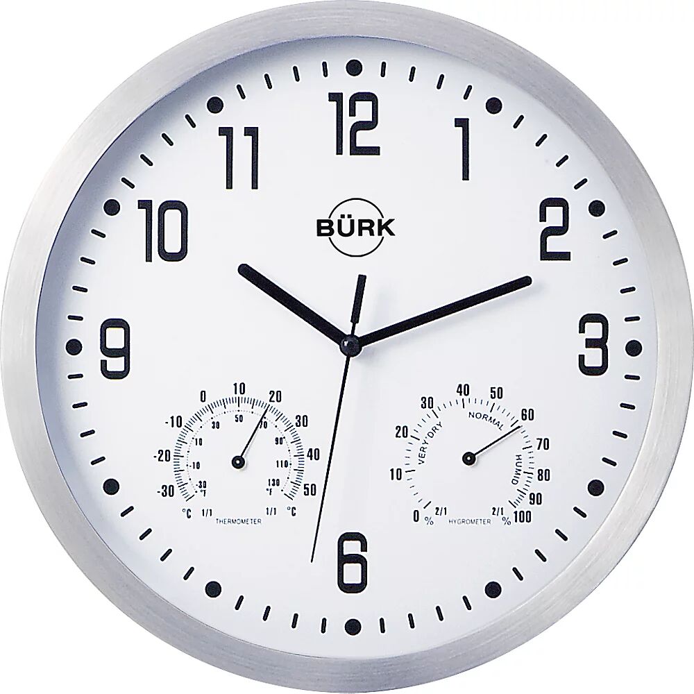 Wanduhr, Ø 250 mm Funkuhrwerk Zifferblatt weiß