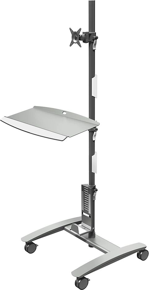 Dataflex Dateneingabe-Trolley VIEWMATE COMBO für Monitor, Tastatur, Small Form Factor PC silber