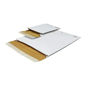 kaiserkraft Papierpolstertasche weiß, terra, mit Seitenfalte, VE 100 Stk, LxB 353 x 300 mm