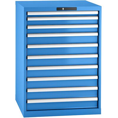 Schubladenschrank, Stahlblech, HxB 1000 x 717 mm, 10 Schubladen, lichtblau LISTA Schubladenschrank, Stahlblech, HxB 1000 x 717 mm, 10 Schubladen, lichtblau LISTA