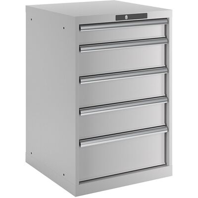 Schubladenschrank, 5 Schubladen, BxTxH 564 x 572 x 850 mm, lichtgrau LISTA Schubladenschrank, 5 Schubladen, BxTxH 564 x 572 x 850 mm, lichtgrau LISTA