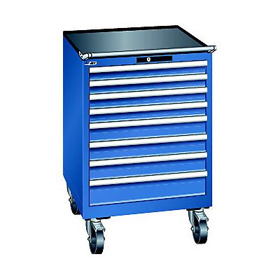 Schubladenschrank, fahrbar, BxT 717 x 725 mm, 8 Schubladen, enzianblau LISTA Schubladenschrank, fahrbar, BxT 717 x 725 mm, 8 Schubladen, enzianblau LISTA