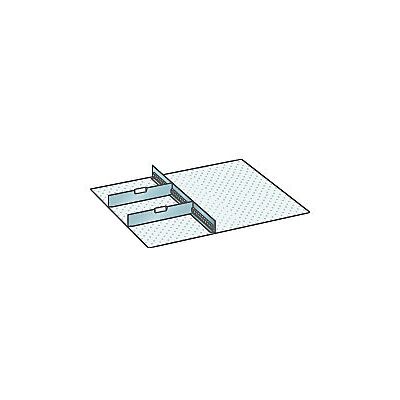 Einteilungs-Set für Schubladenmaße 612 x 612 mm, Aluminium, 1 Schlitzwand, 2 Trennbleche, Fronthöhe 300 mm LISTA Einteilungs-Set für Schubladenmaße 612 x 612 mm, Aluminium, 1 Schlitzwand, 2 Trennbleche, Fronthöhe 300 mm LISTA