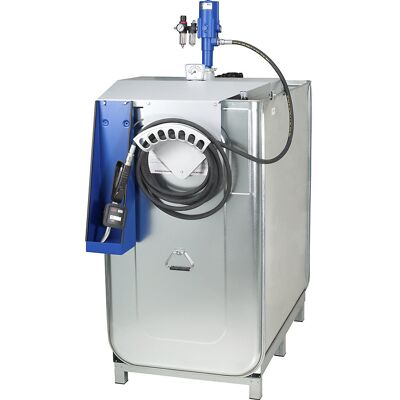 Öltank-Kompaktanlage für Frischöl / schwer entflammbare Öle, Volumen 1000 l, Pneumatikpumpe, Schlauchlänge 8 m PRESSOL Öltank-Kompaktanlage für Frischöl / schwer entflammbare Öle, Volumen 1000 l, Pneumatikpumpe, Schlauchlänge 8 m PRESSOL